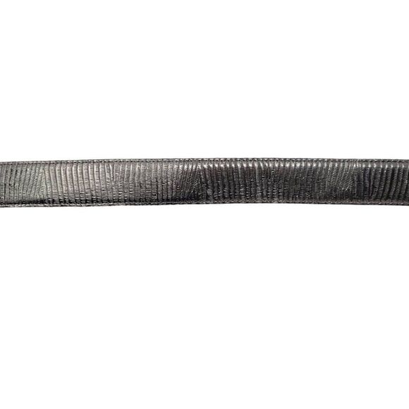 Vintage Metallic Silver Leather Belt M Tooled‎ Animal Striped Futuristic main image 5